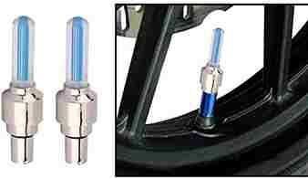 Bike/Bicycle Tyre Led Light Rim Valve Cap Flashing With Motion Sensor (Blue)