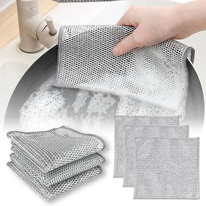 Multipurpose Wire Dishwashing Rags for Wet and Dry Pack of 5