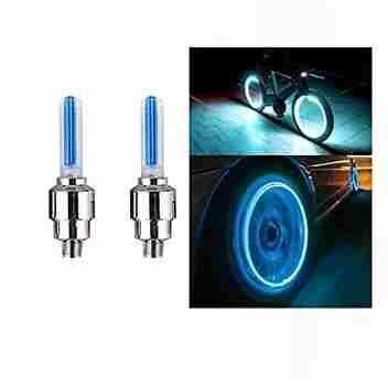 Bike/Bicycle Tyre Led Light Rim Valve Cap Flashing With Motion Sensor (Blue)